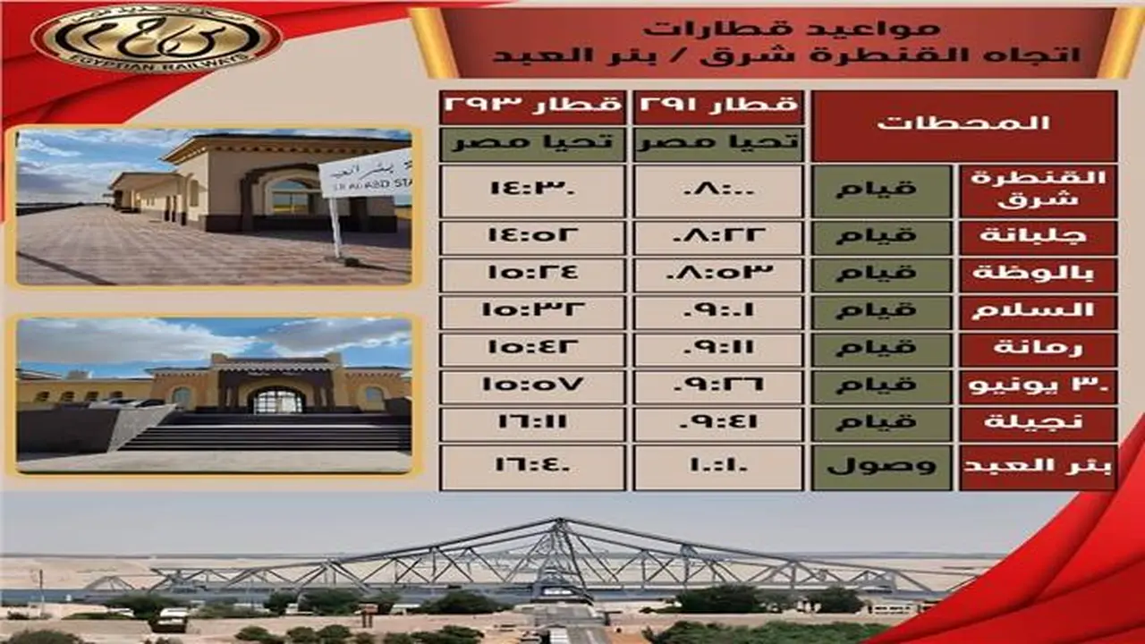 انطلاق رحلات يومية لقطارات “تحيا مصر” على خط القنطرة شرق – بئر العبد